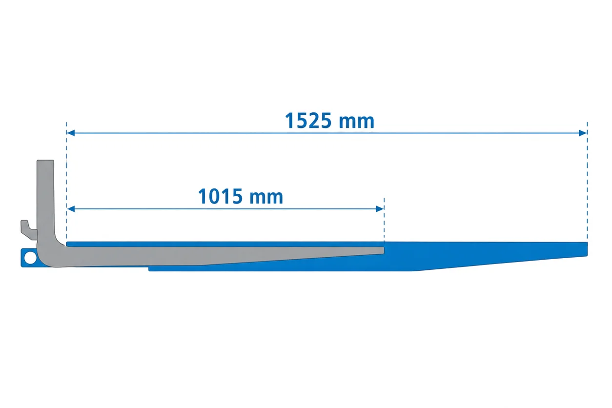 Set open verlenglepels voor heftrucks 1525 mm - Afbeelding 2